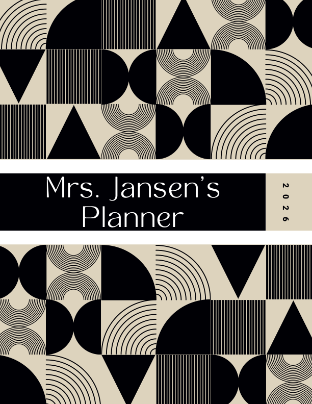 Black Abstract Teacher Planner