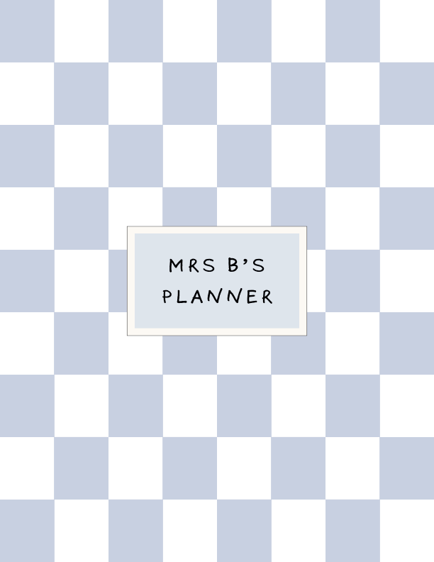 Blue Checkered Teacher Planner