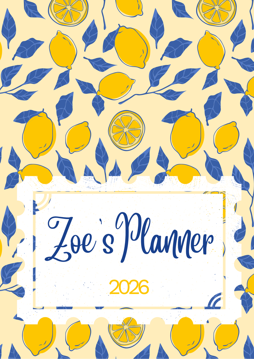 Blue and Yellow Lemon Teacher Planner