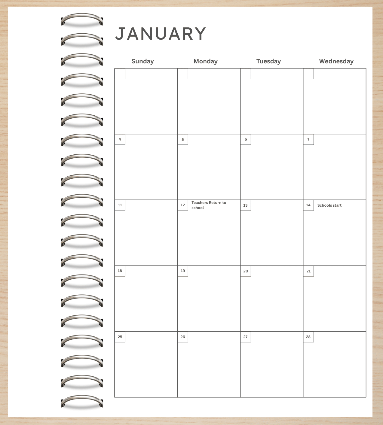 Black Abstract Teacher Planner