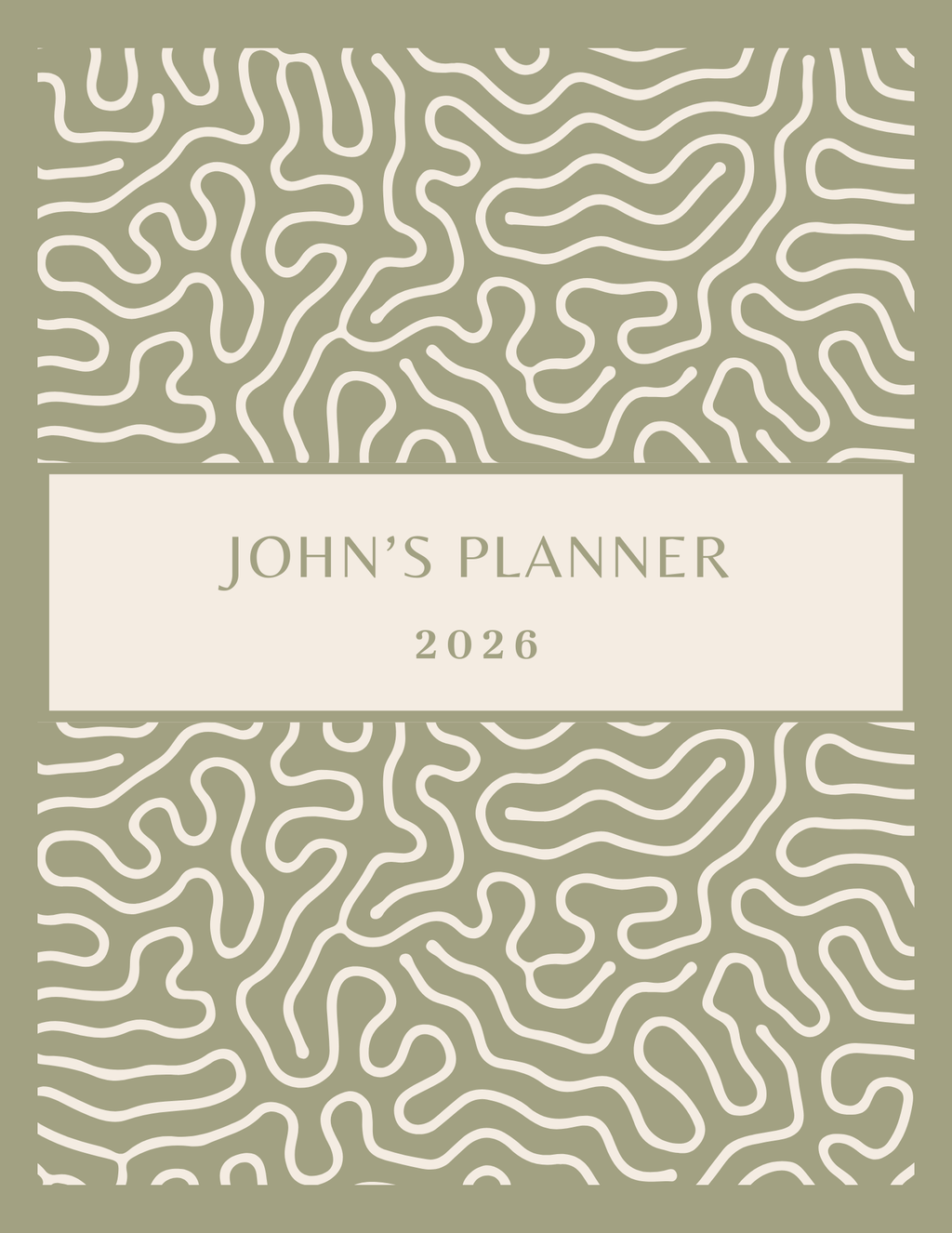 Green Abstract Teacher Planner