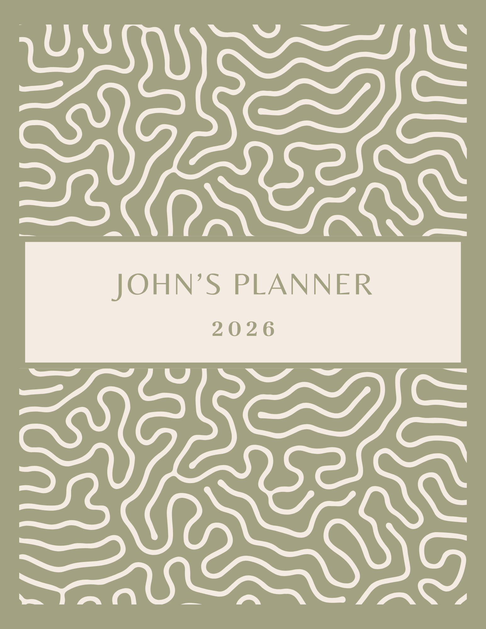 Green Abstract Teacher Planner