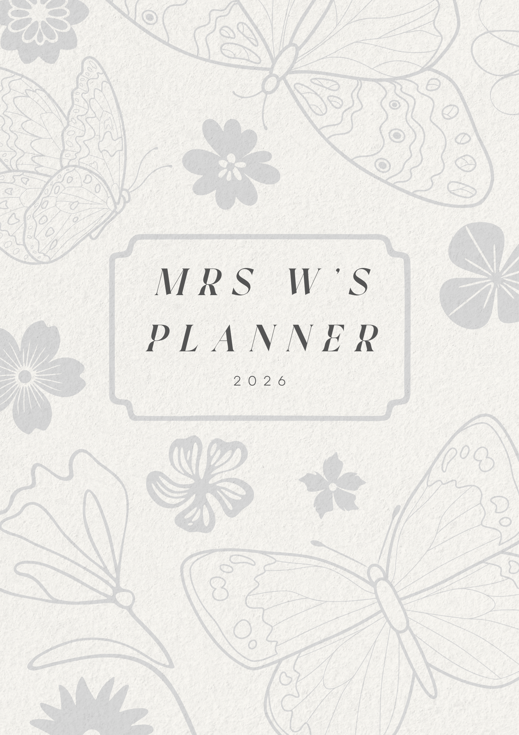 Grey Butterfly Teacher Planner