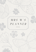 Grey Butterfly Teacher Planner