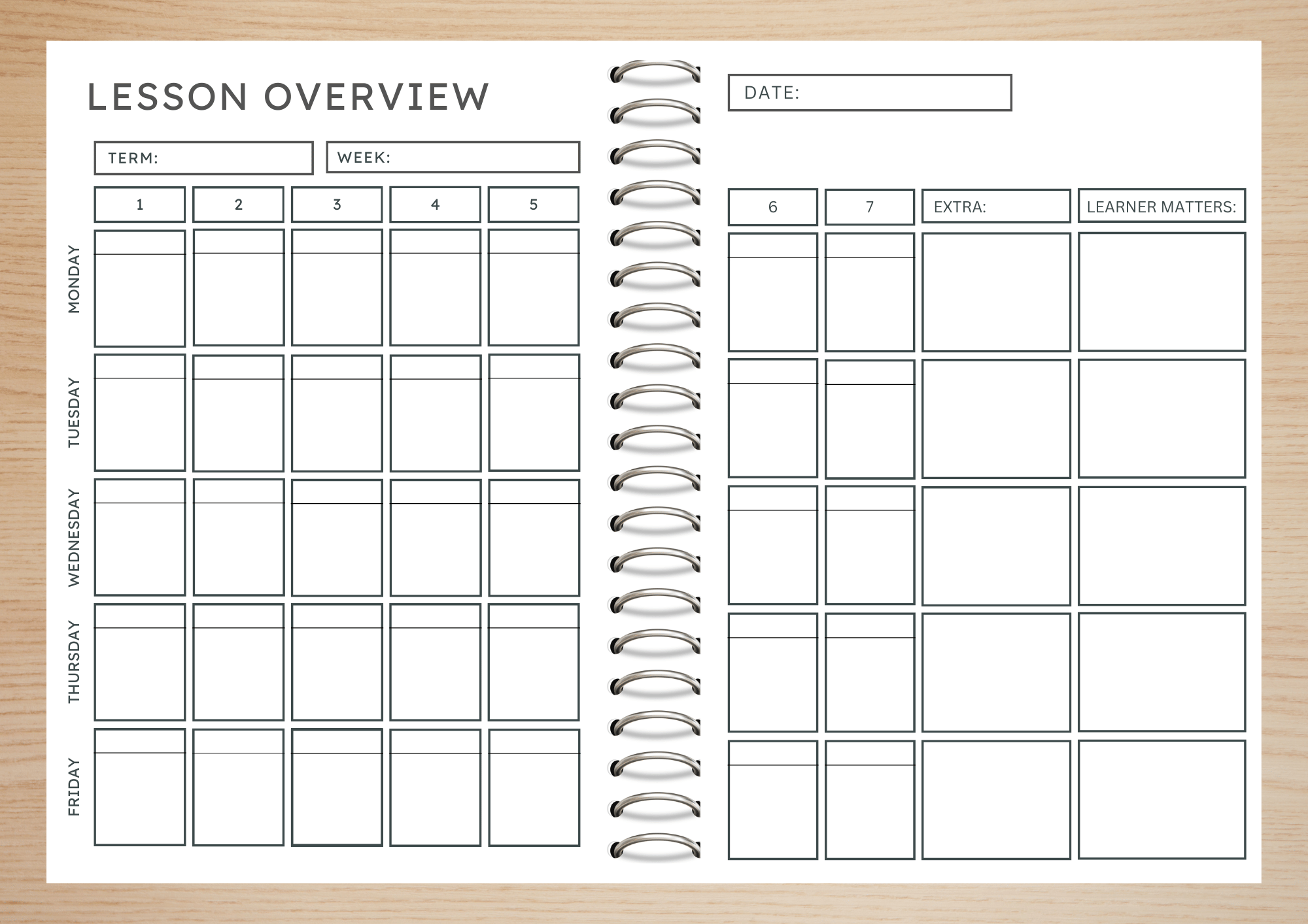 Black Abstract Teacher Planner
