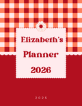 Red and White Checkered Teacher Planner