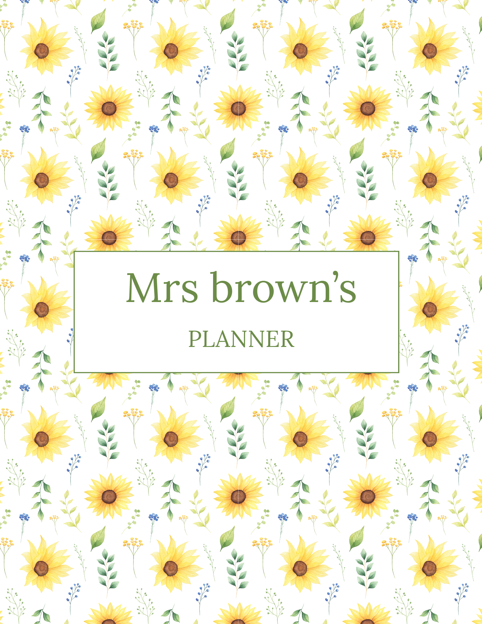 Sunflower Teacher Planner
